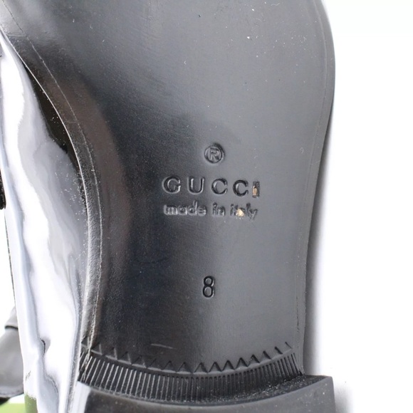 NIB [Gucci] Authenticated Black Patent Leather Loafers w Tonal Horsebit Mens 8 - Picture 12 of 17